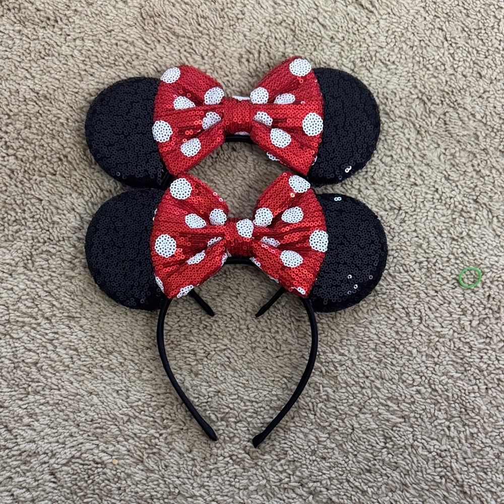 Red and Black Polka Dot Mouse Ears Headband